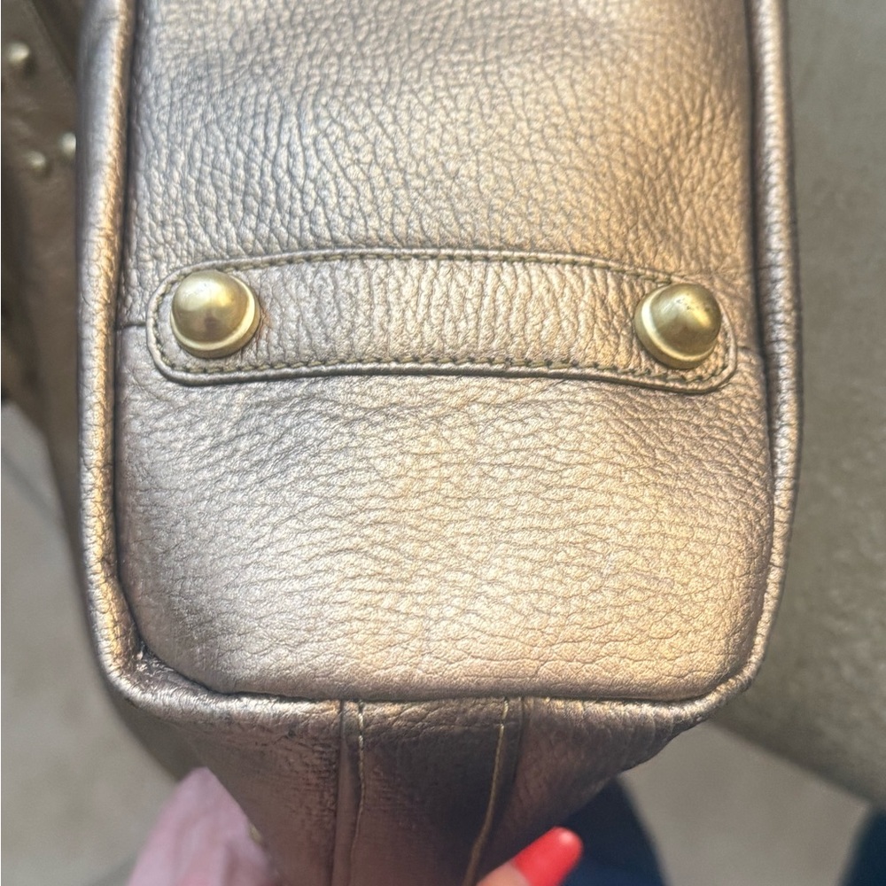 NWT Sharif Bronze leather Studded Hobo Bag with dust bag - Picture 6 of 16